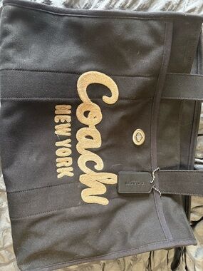 COACH Black Signature Canvas Bag Interior Label